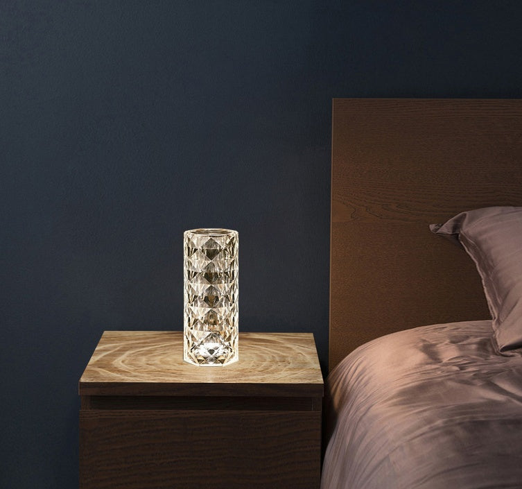 Crystal USB Touch Lamp – Dimmable Night Light & Decor