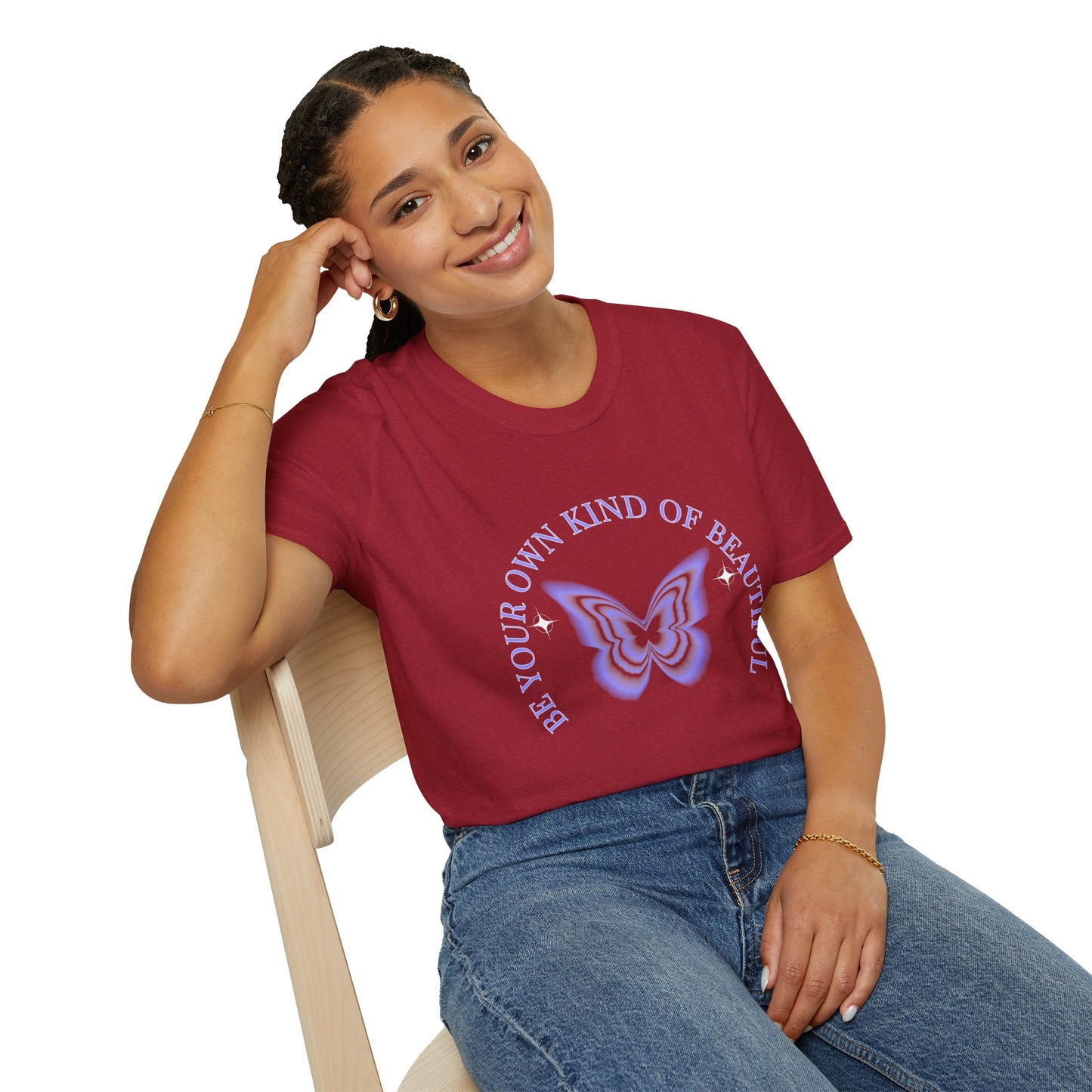 3D Butterfly T-Shirt - 'Be Your Own Kind of Beautiful' Inspirational Design